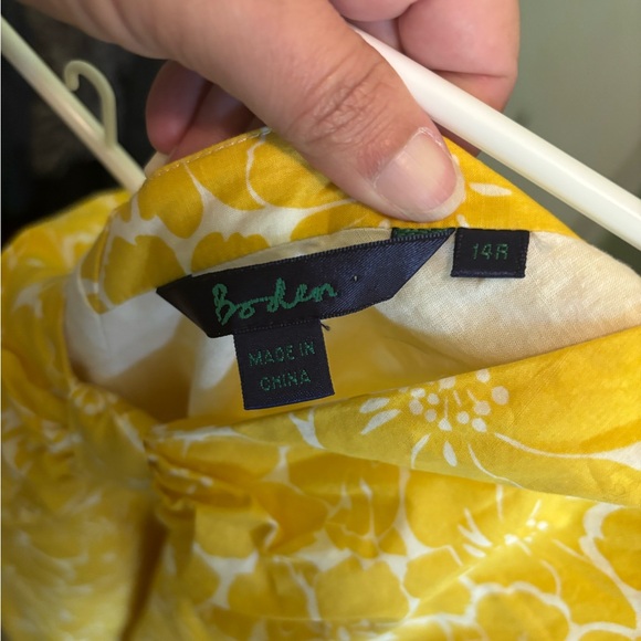 Boden Yellow Floral Midi Dress - Picture 3 of 3